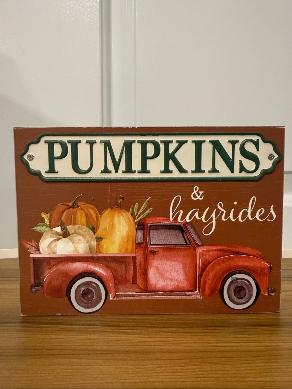 Ashland Pumpkins & Hayrides Fall Truck Wood Sign 5x7 Autumn Decor
